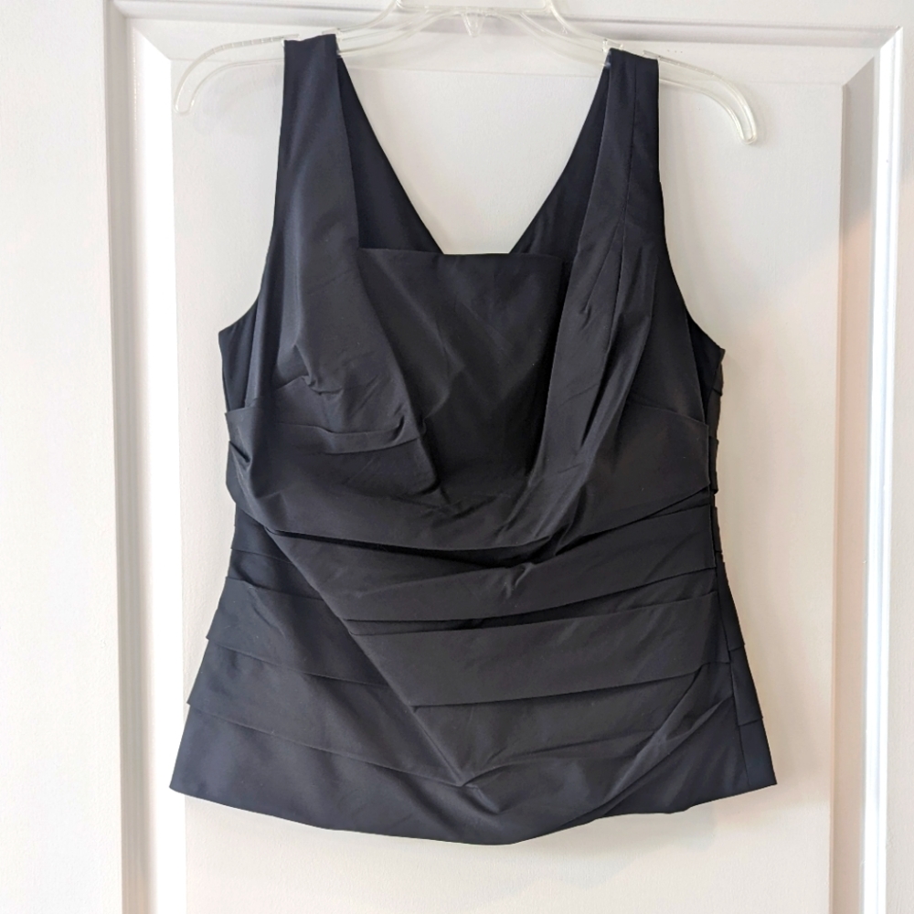 Ann Taylor black dressy, pleated top